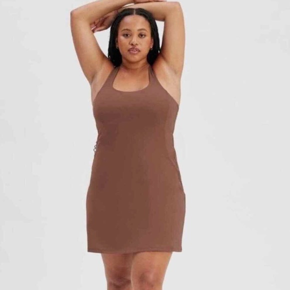 Girlfriend Collective Dark Mauve Paloma Racerback Dress XS - Picture 3 of 10